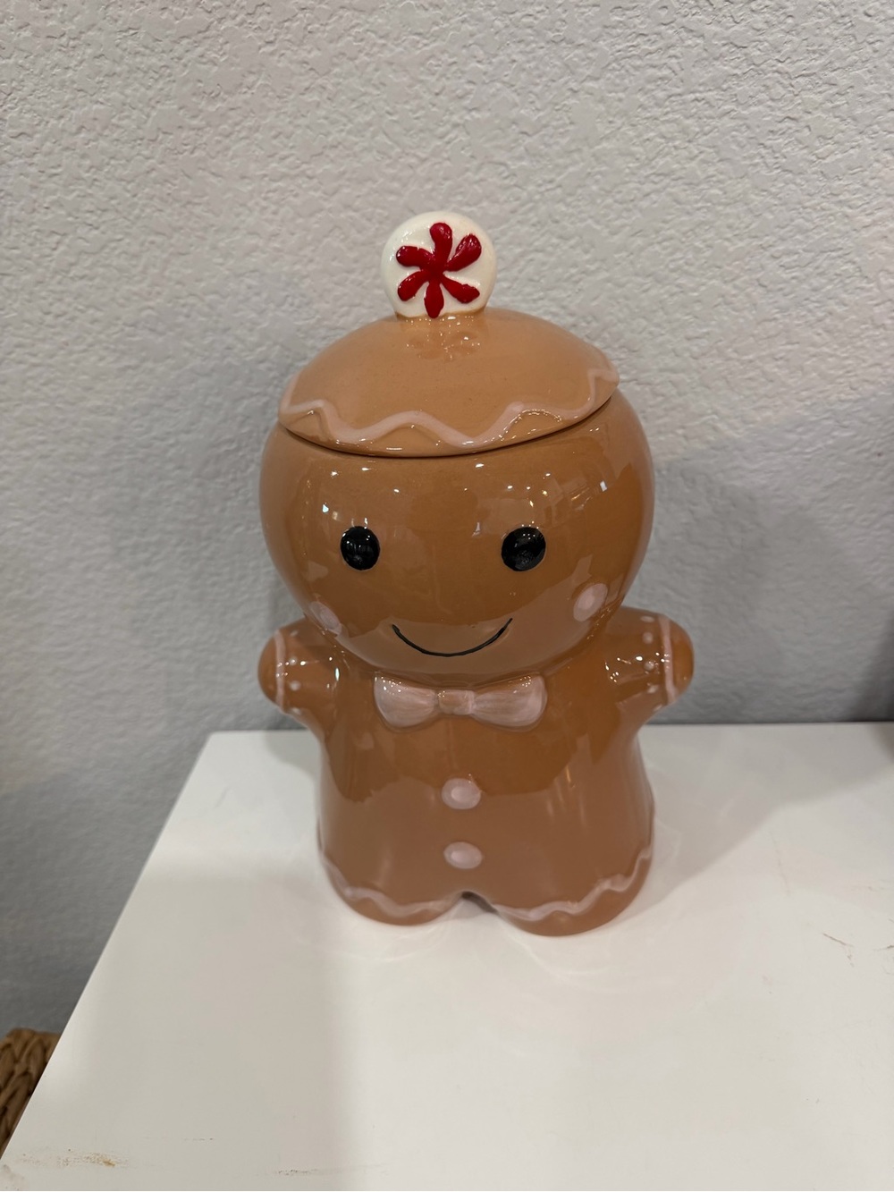 Gingerbread Ceramic Cookie Jar in Brown